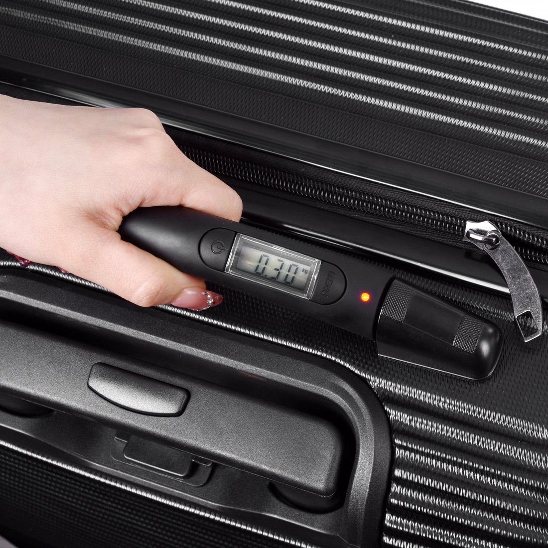 Travel Smarter with the 3 pcs 20"/24"/28" Digital Weighing Scale and USB Charging Port Lightweight Luggage Suitcase