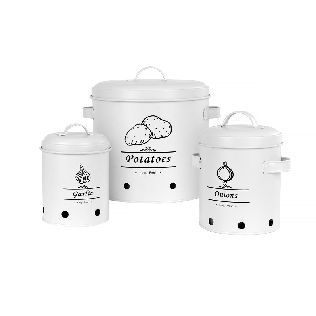 Optimize Your Kitchen Storage with 3-Piece Galvanised Iron Fruit & Vegetable Storage Tins