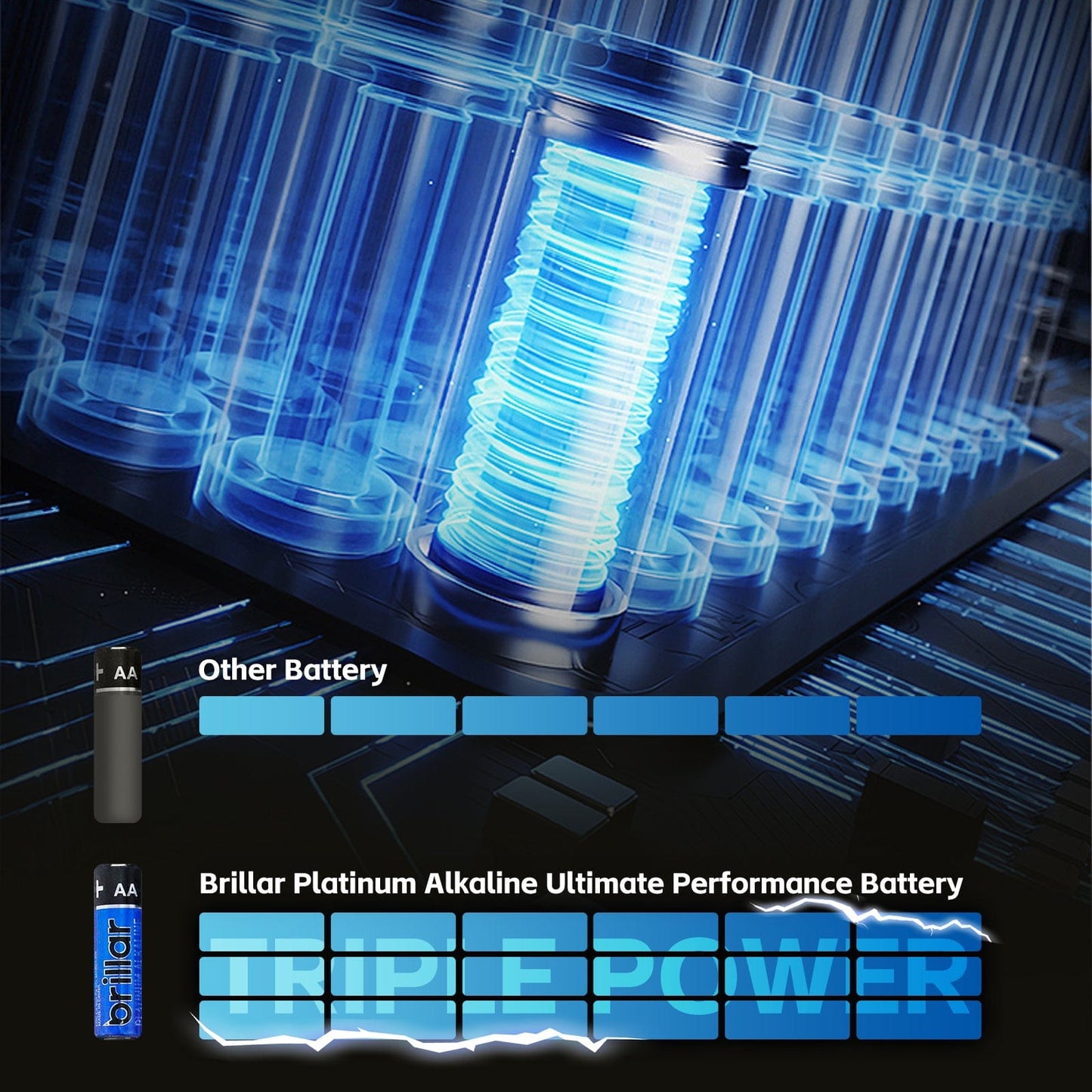 Brillar General Purpose Batteries 24 Pcs of AAA Platinum Alkaline Batteries