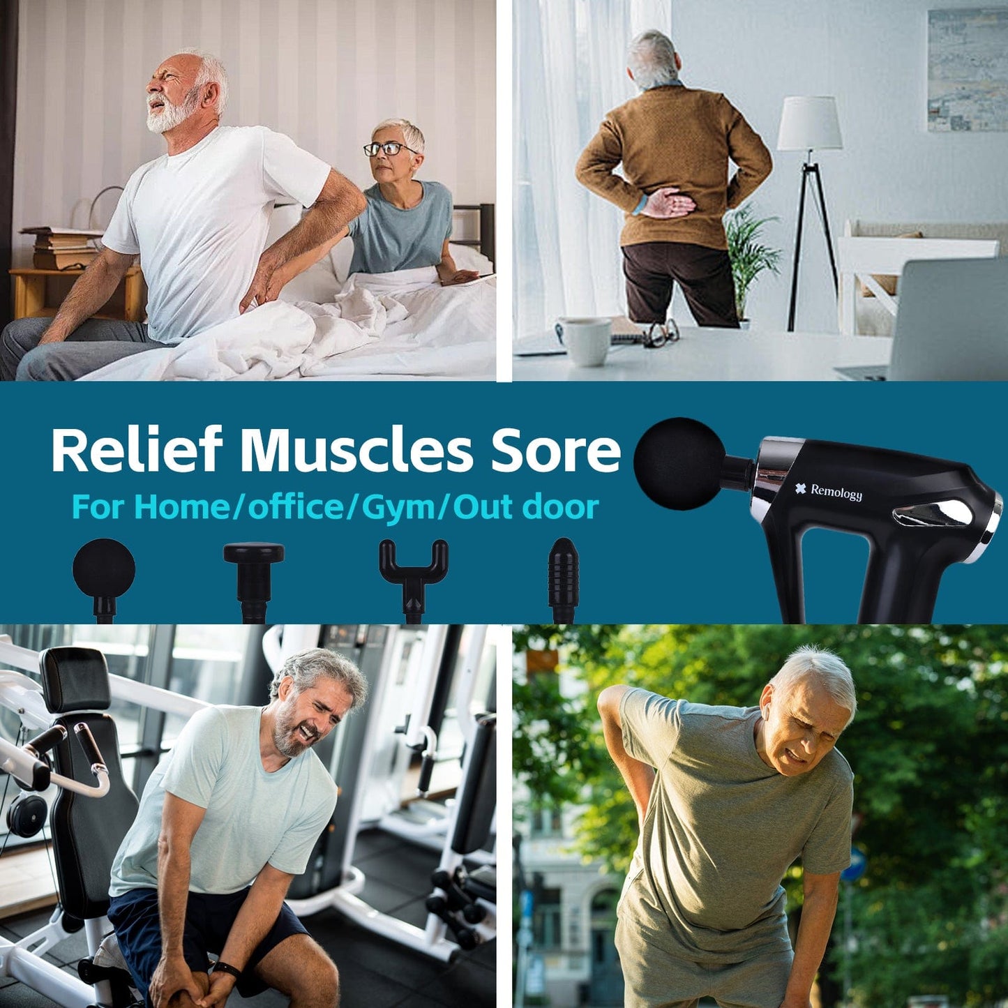 Remology personal care Remology Impact Therapy 6 Adaptive Speed USB-C Massage Gun with 4 Heads