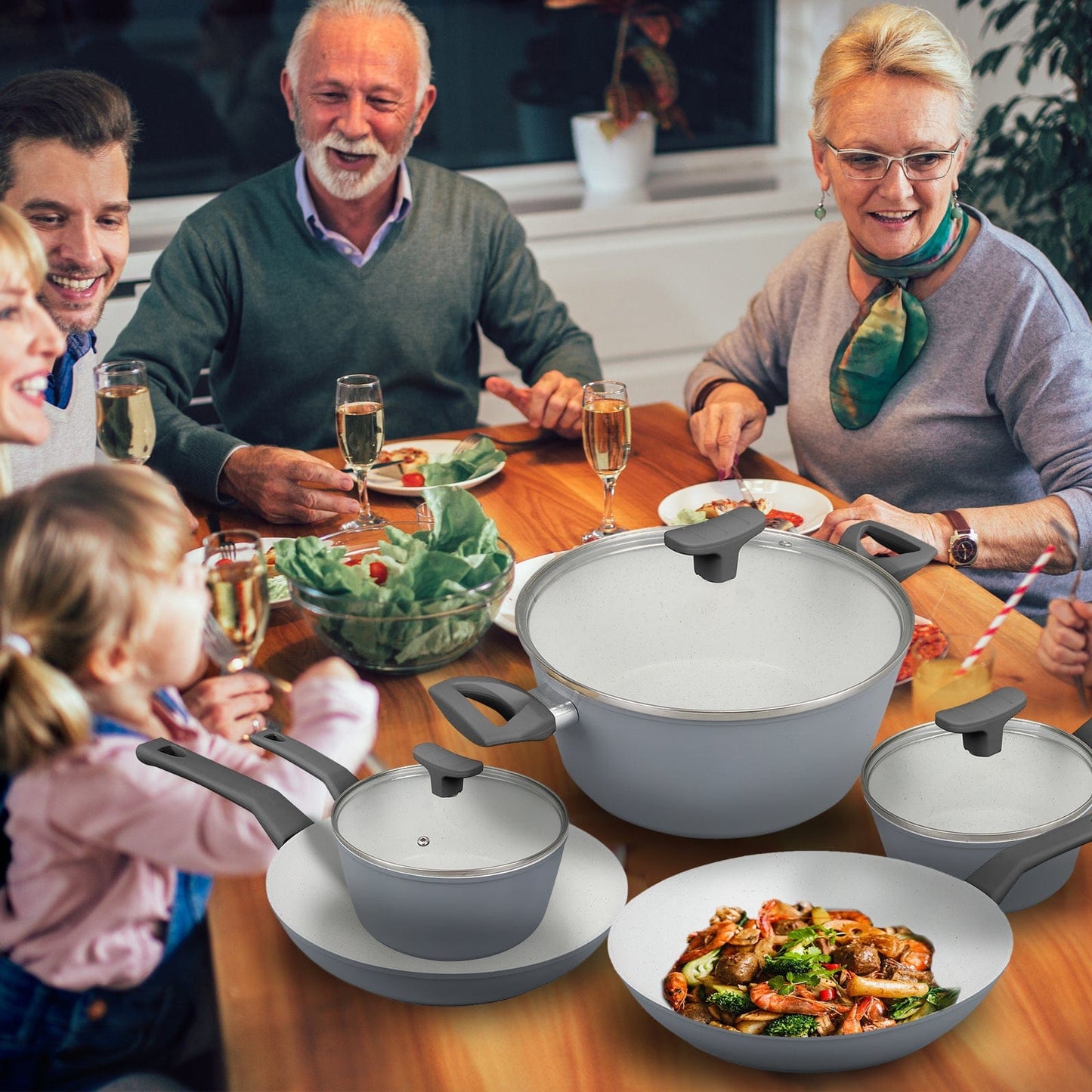 Clevinger 8 Pcs Clevinger Non-Stick Cookware Set