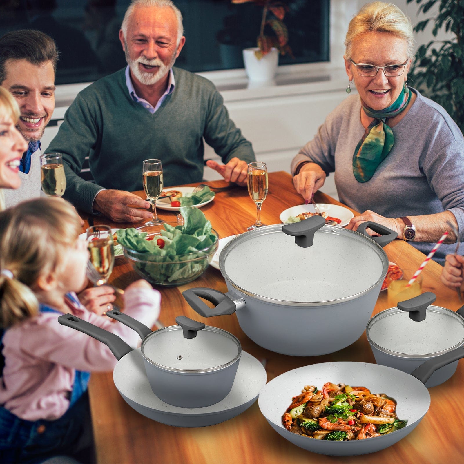 Clevinger 8 Pcs Clevinger Non-Stick Cookware Set