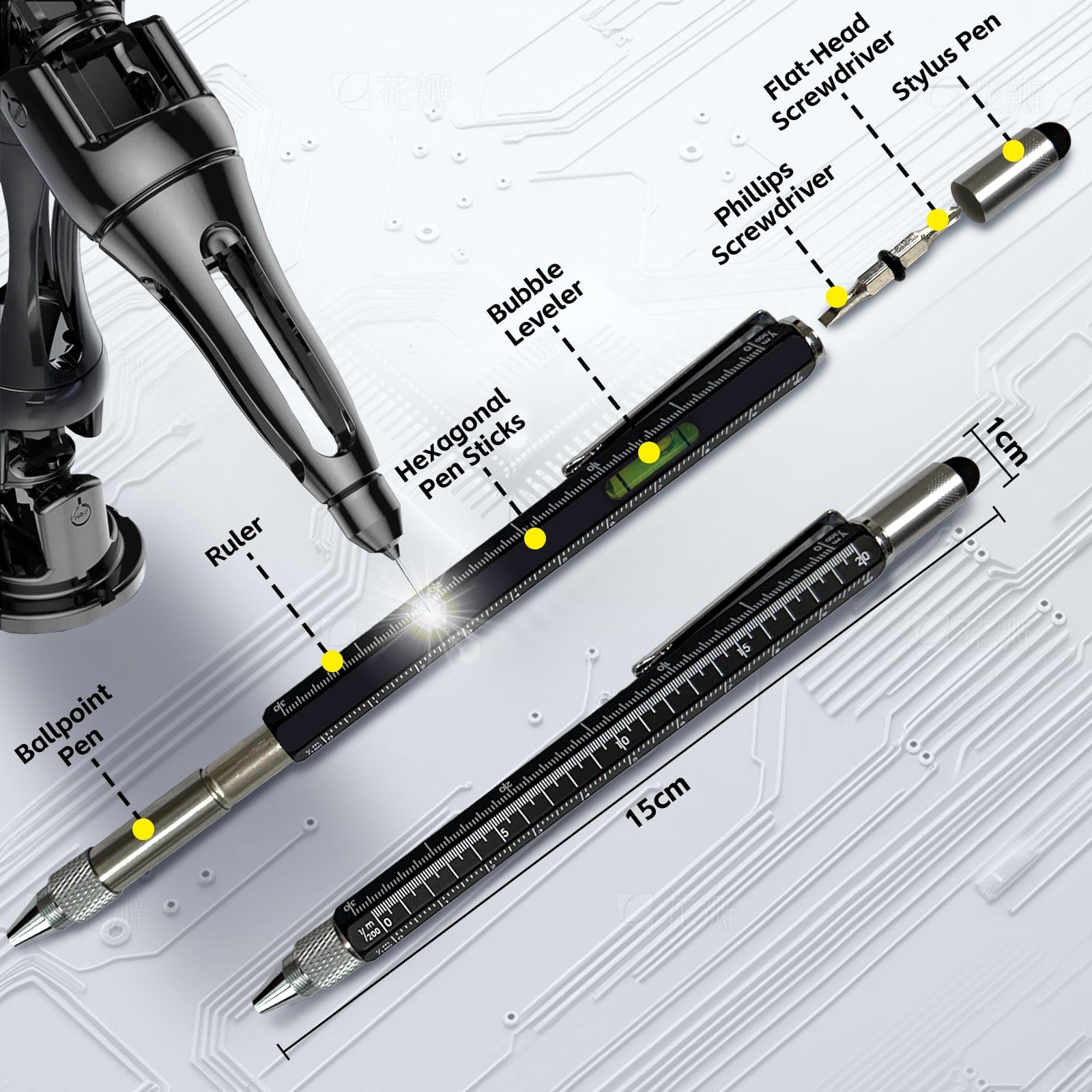 Livingtoday tools 6 in 1 Multi Tool Trade Pen
