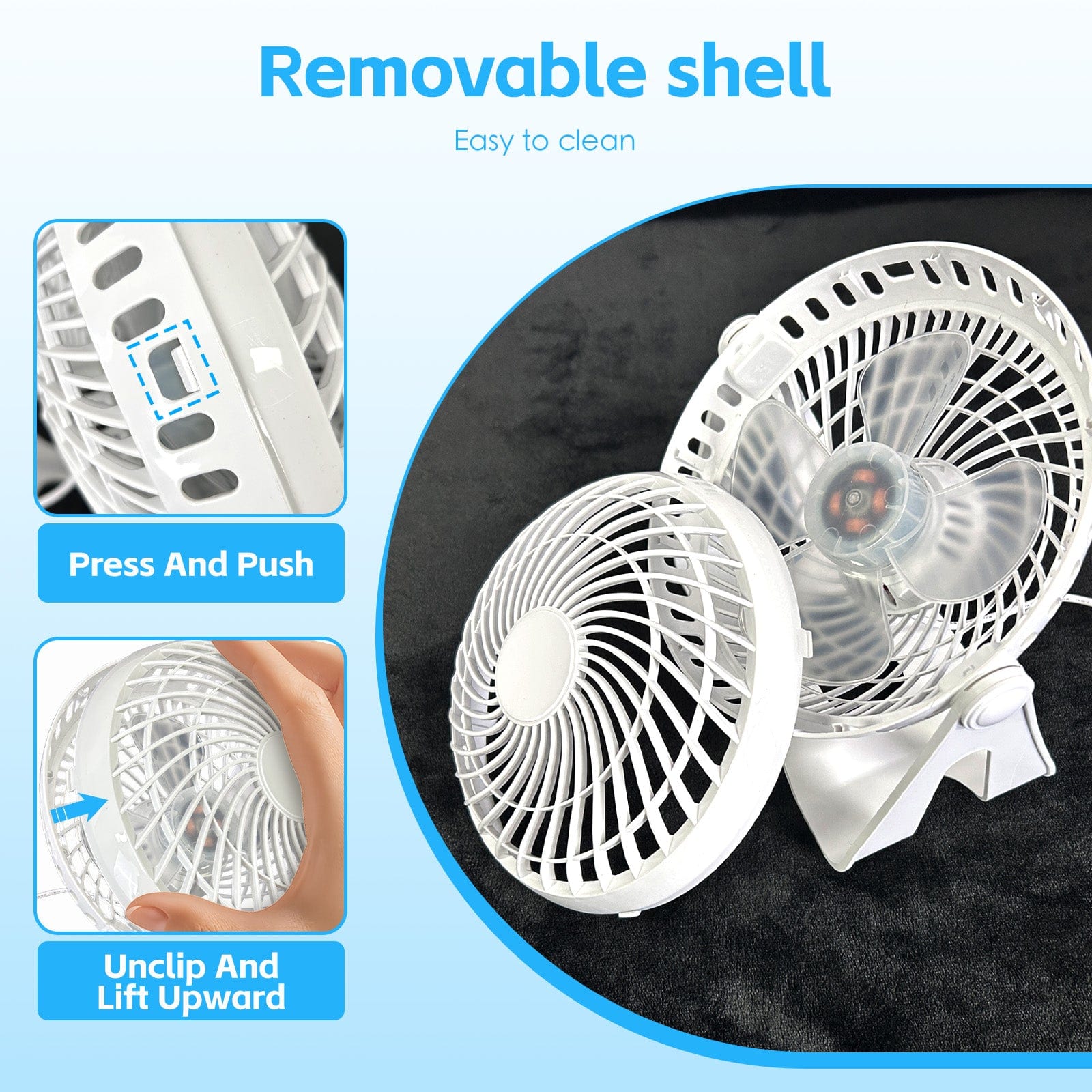 Living Today USB Powered Desk Fan – Portable 2-Speed Adjustable Angle Cooling Fan (White)