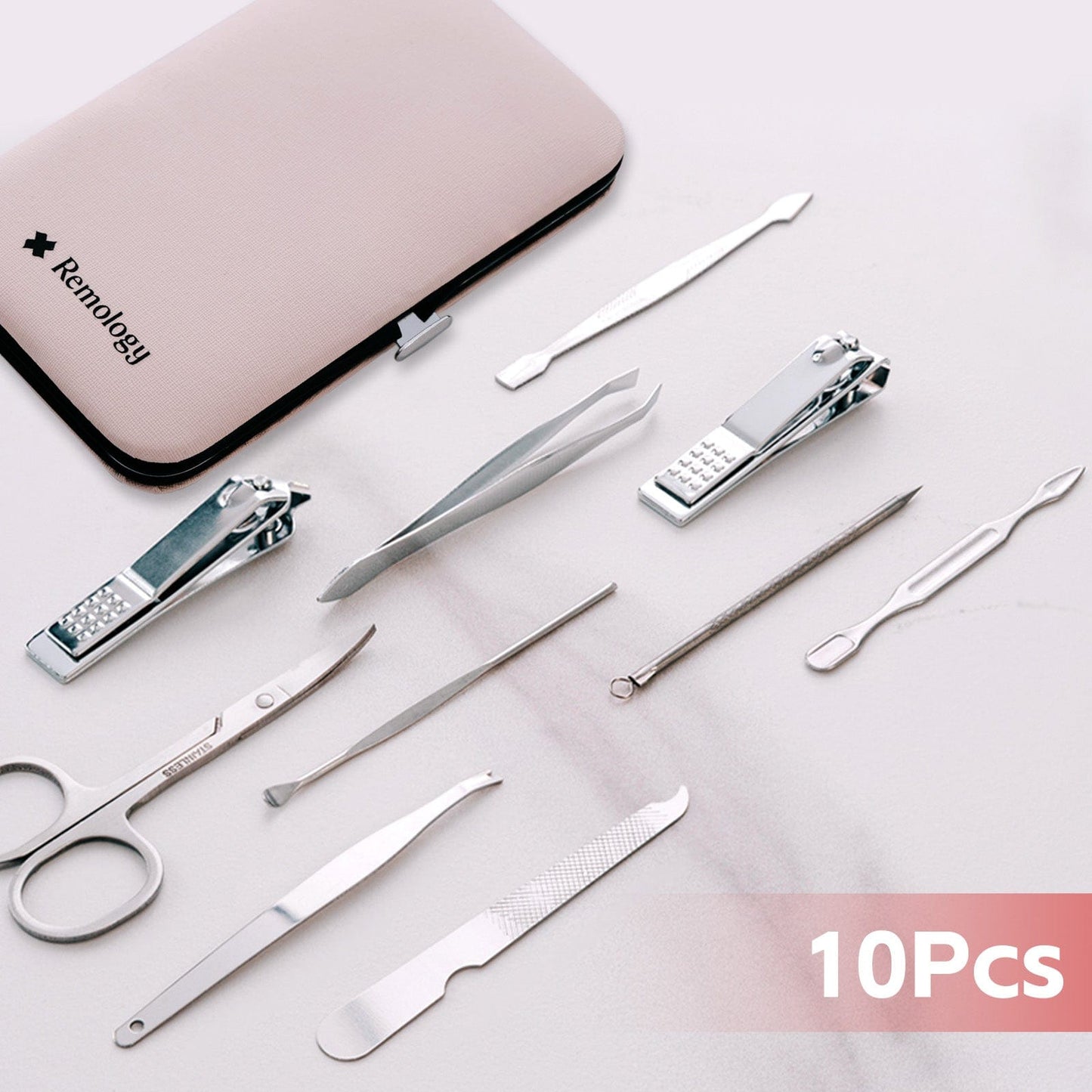 Remology personal care Remology Stainless Steel 10pc Manicure Set Silver