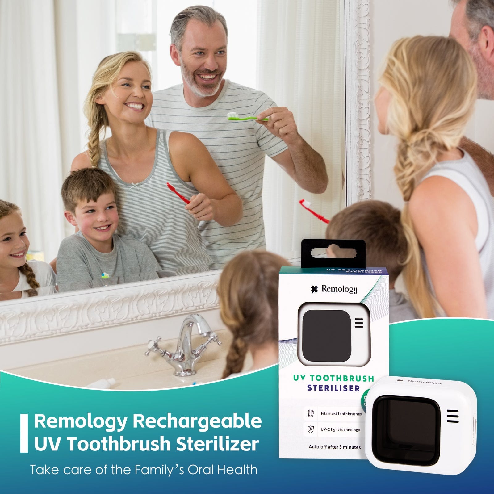 Remology personal care Remology Rechargeable UV Toothbrush Sterilizer