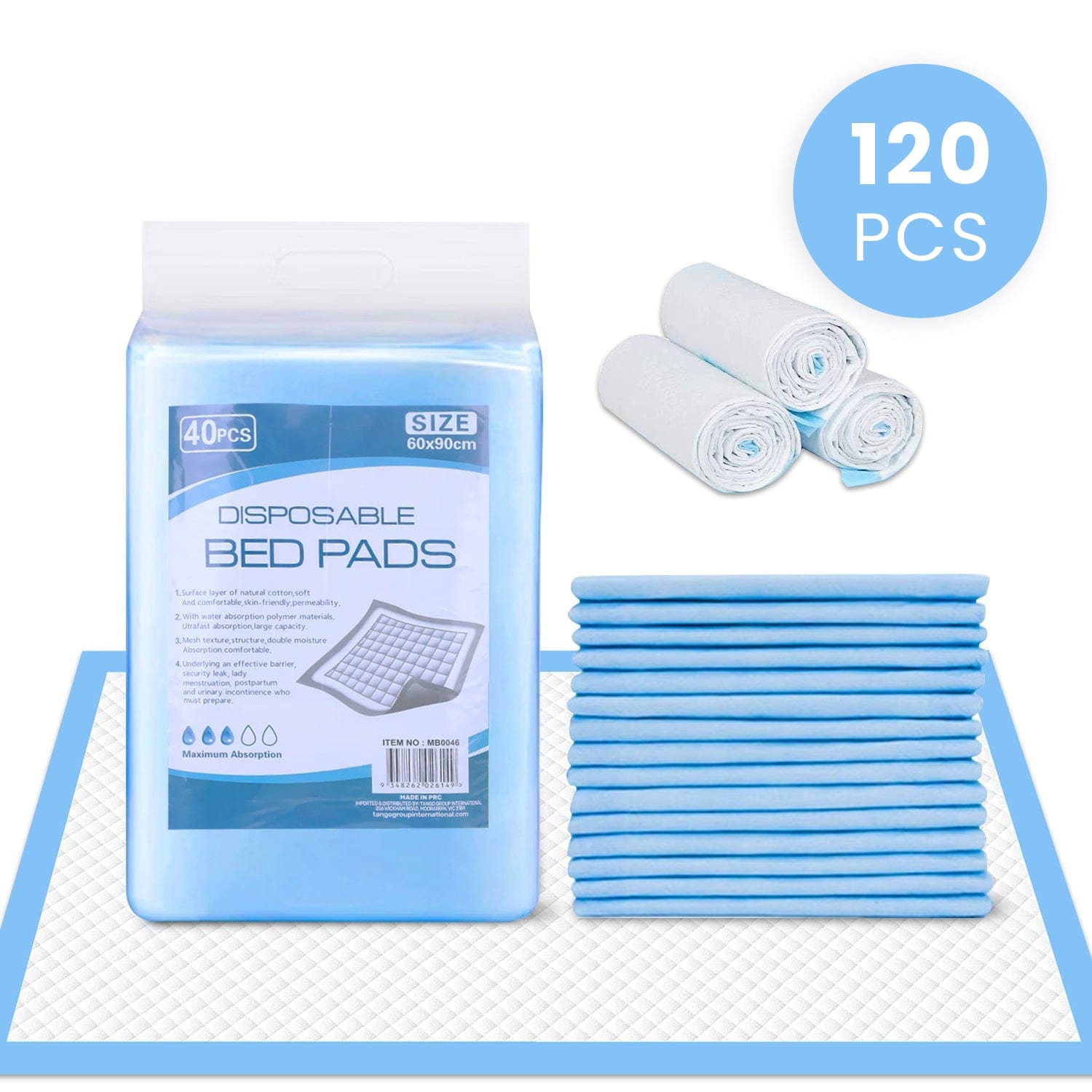 Living Today personal care 120pk Adult Disposable Bed Underpads 60 x 90cm