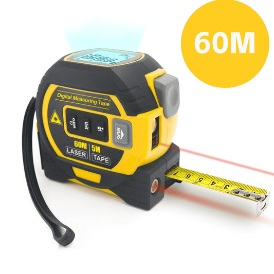 Living Today laser tape measure 60m Laser Measure, Cross-line Laser Level, 5m Tape Measure Yellow
