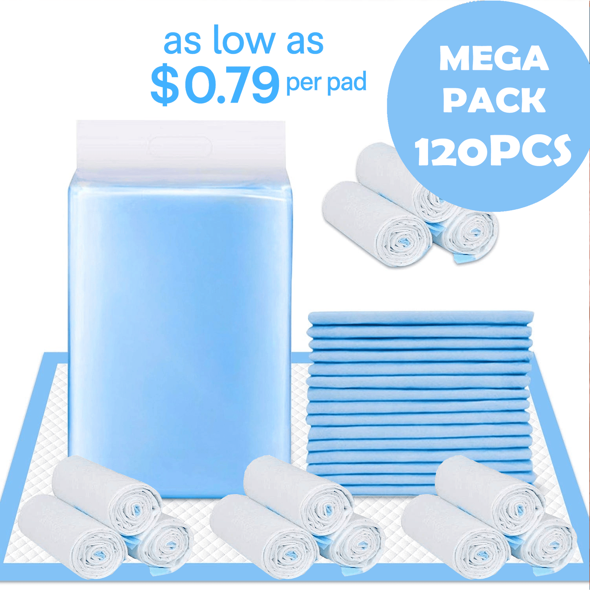 Living Today personal care 120 Pcs 90 x 60cm Adult Disposable Bed Underpads