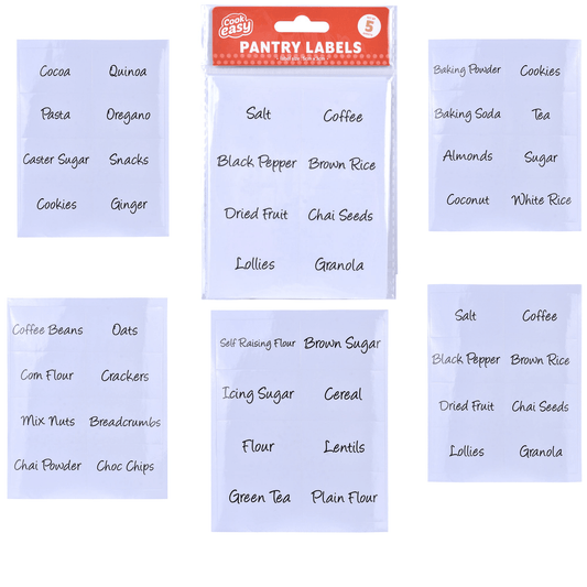 COOK EASY Kitchen Pantry Label Cook Easy 40pc Pantry Label Stickers