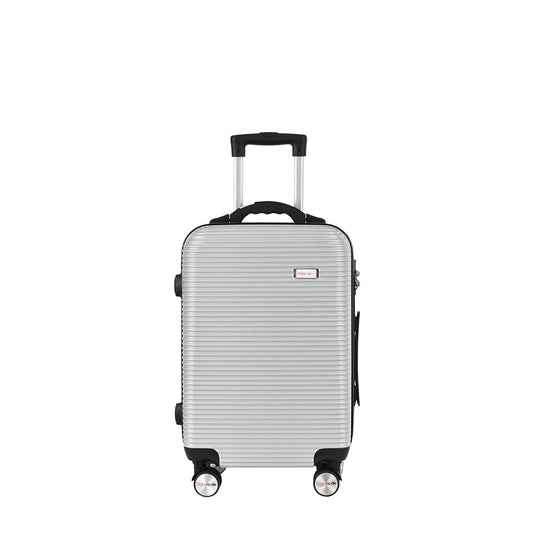 Flightmode 20" Digital Weighing Scale and USB Charging Port Lightweight Carry-on Luggage Suitcase Silver