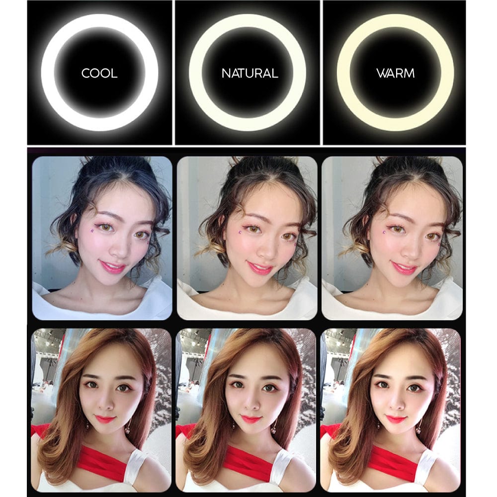 Living Today 26cm LED Selfie Ring Light with Stand and Phone Holder Circle Lightning