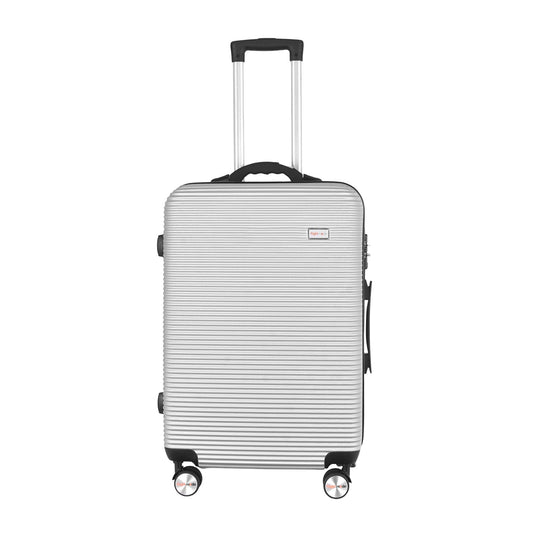 Flightmode 24" Digital Weighing Scale and USB Charging Port Lightweight Luggage Suitcase Silver