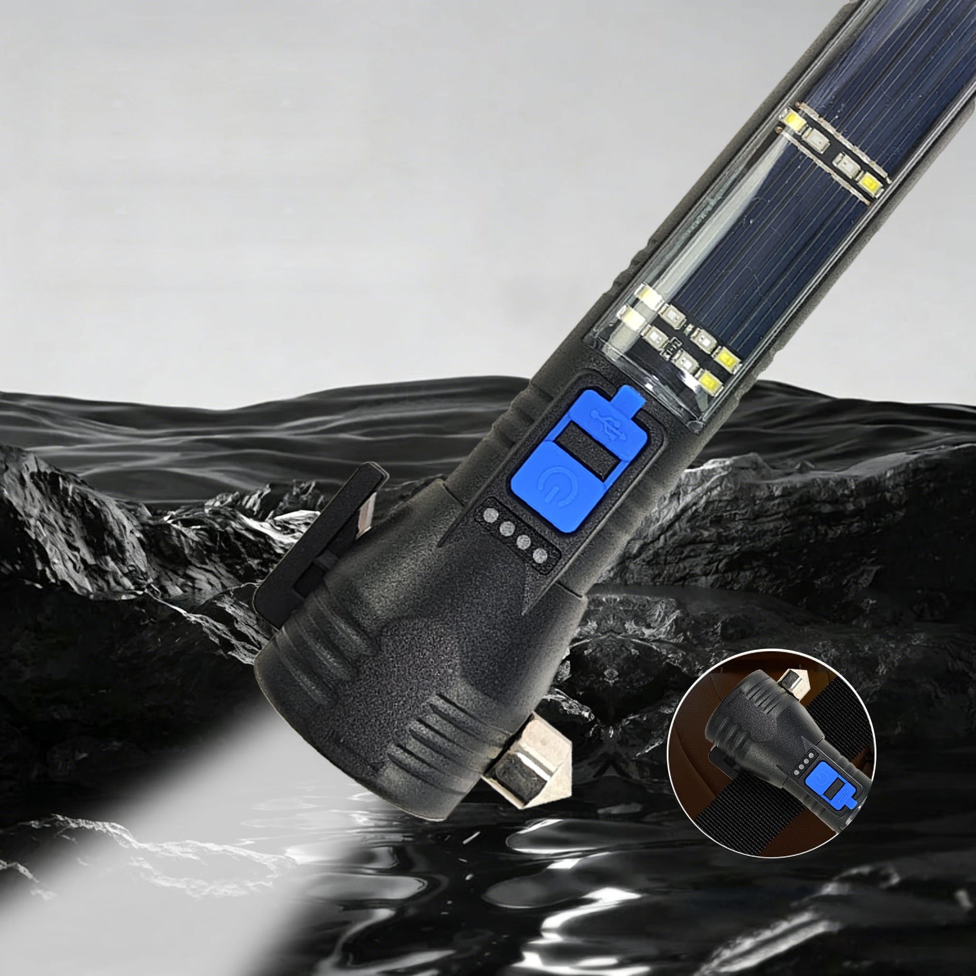 Brillar spotlight torch Brillar 150 Lumen Solar Power USB rechargeable Multifunction Trekking Torch