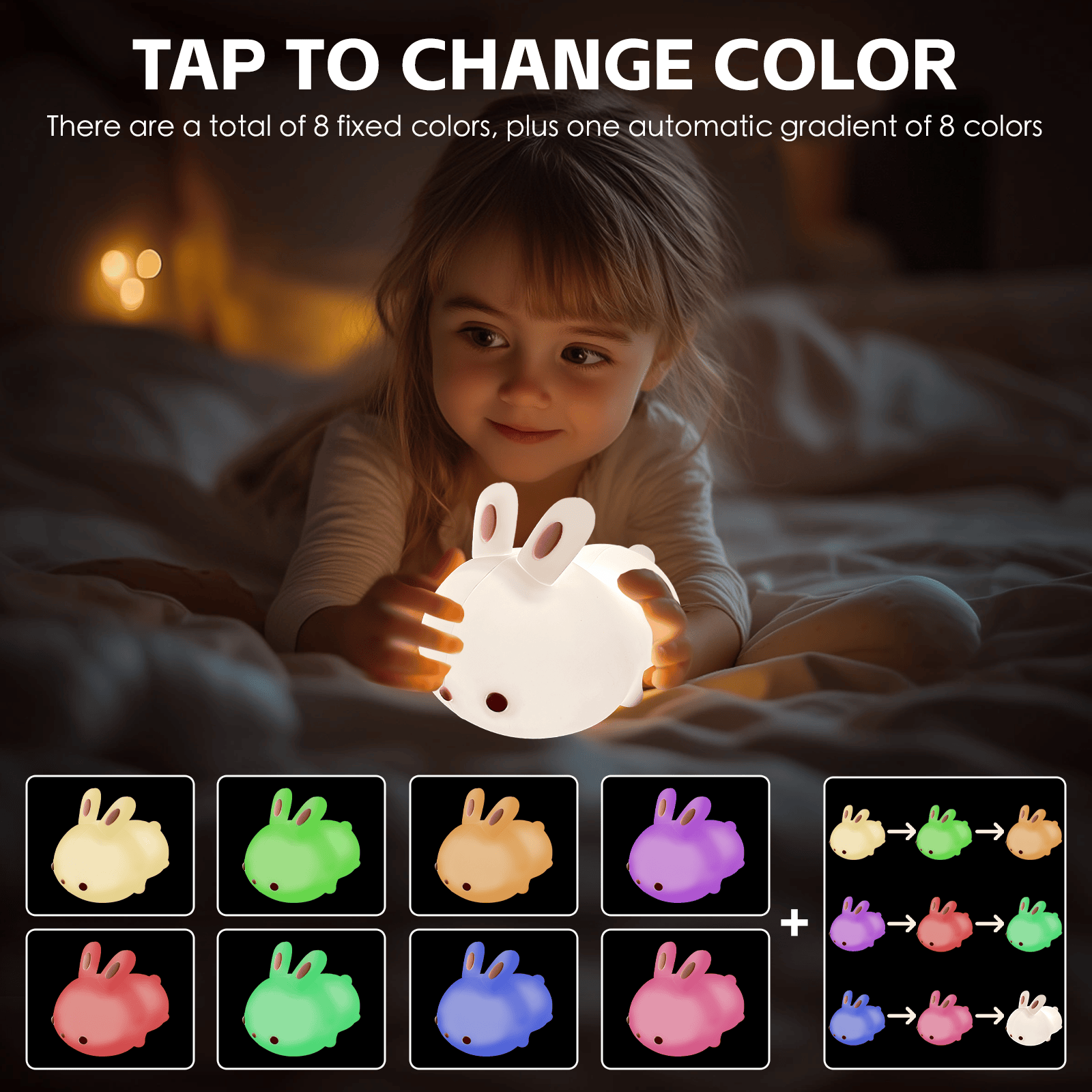 Brillar Squishy Cute Bunny Night Light