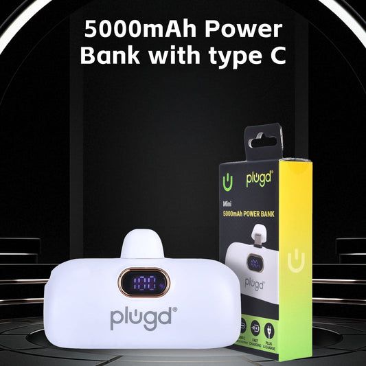 plugd power bank 5000mAh 18.5W Mini USB-C Fast Charge Power Bank