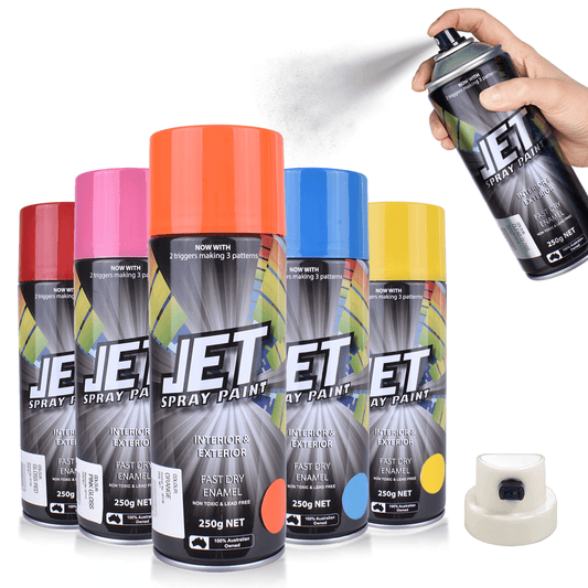 JET spray paint 3PK 250g Spray Paint Can For Interior and Exterior 26 colours Fast Dry