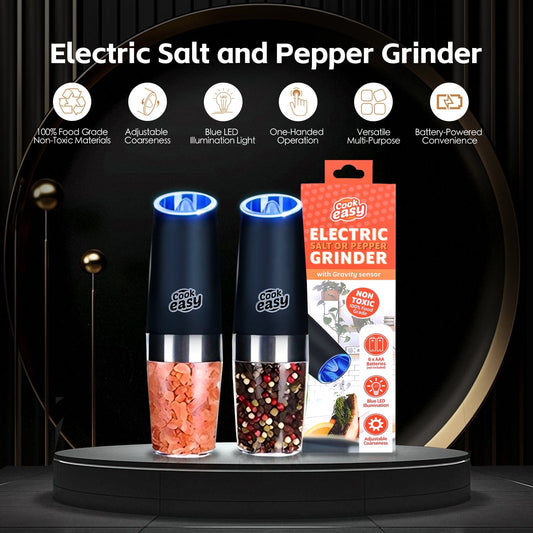 COOK EASY salt grinder 2 Pcs Gravity Sensor Electric Salt and Pepper Spice Grinder