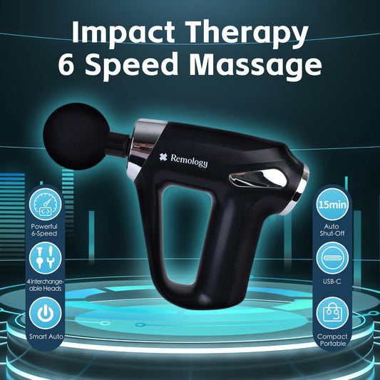 Remology personal care Remology Impact Therapy 6 Adaptive Speed USB-C Massage Gun with 4 Heads