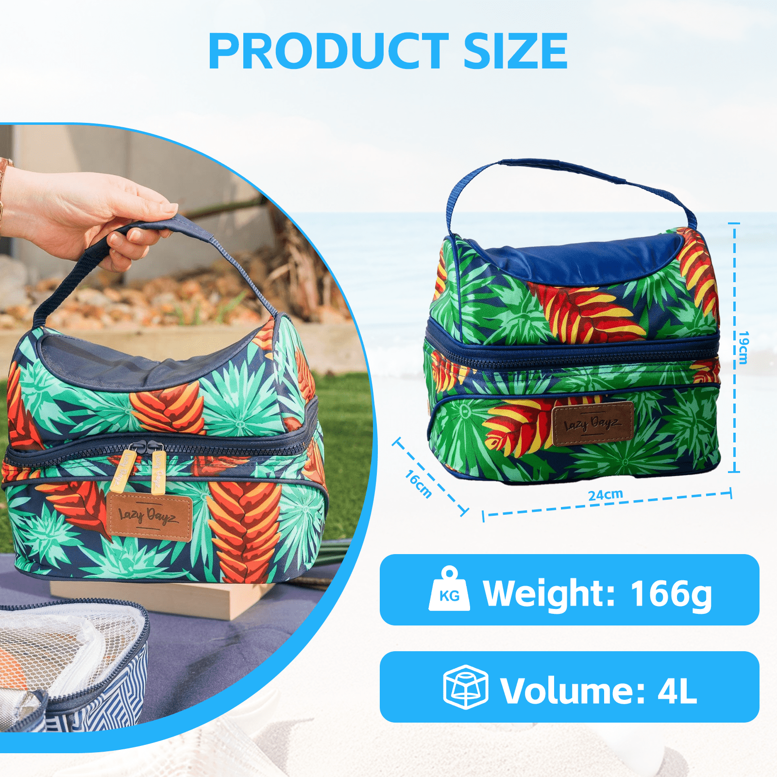 Lazy Dayz Picnic Lazy Dayz Insulated Deluxe Lunch Cooler - Mossman