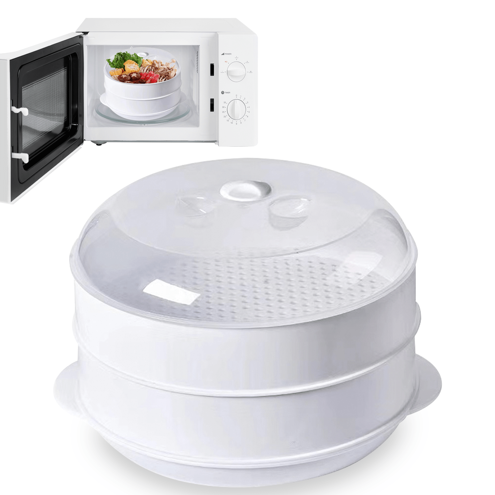 Living Today Homewares 2 Tier Microwave Steamer