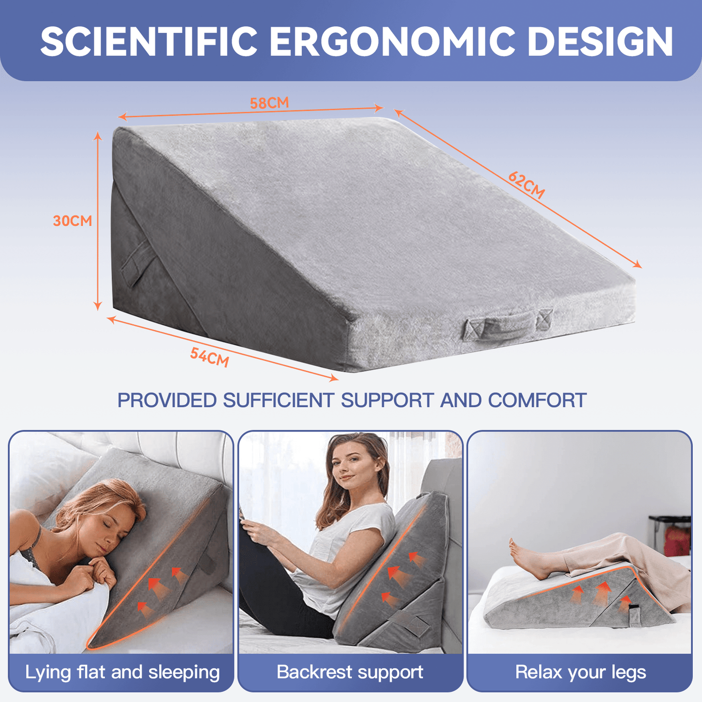 Living Today Pillows Memory Foam Adjustable Bed Wedge Sleep Cushion Pillow