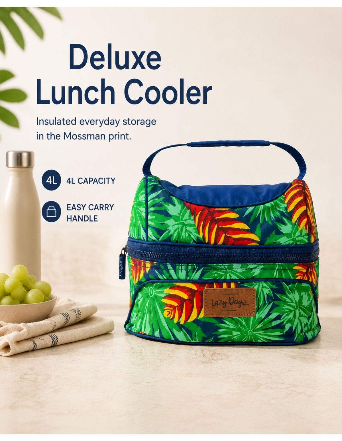 Lazy Dayz Picnic Lazy Dayz Insulated Deluxe Lunch Cooler - Mossman