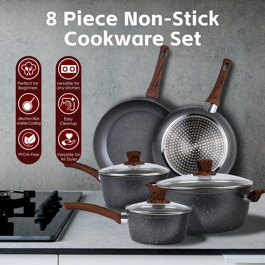 Clevinger Kitchen 8 Pcs Clevinger Non-Stick Cookware Set