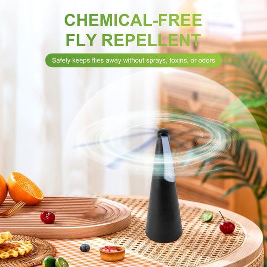 Living Today Household Insect Repellents Battery Operated Shoo-Fly Chemical Free Fly Repellent Fan Black