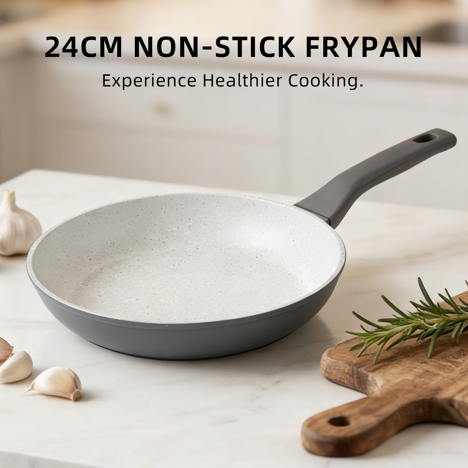 Living Today CLEVINGER 24CM NON-STICK FRYPAN(white and grey)