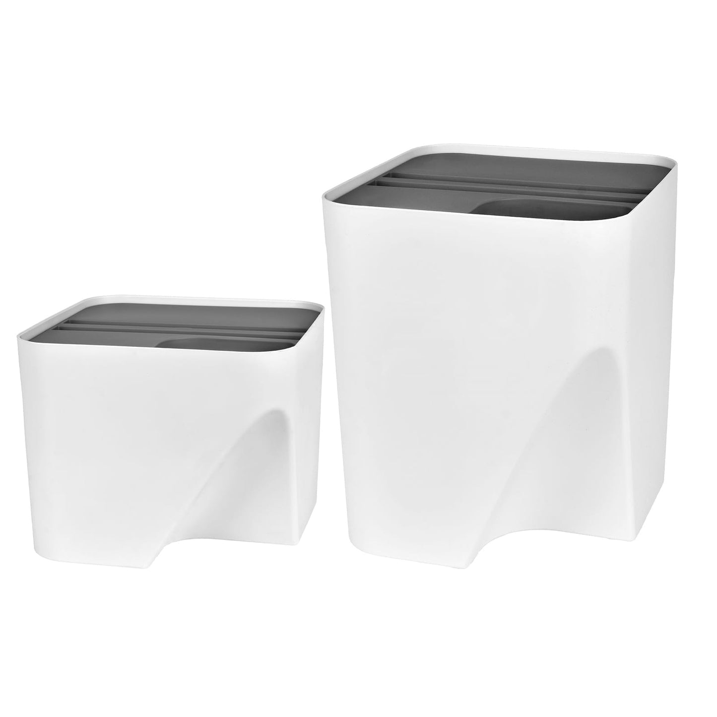 Living Today kitchenware 2 Pcs 12L+18L Stackable Plastic Kitchen Trash Bin Household Classification Storage Box