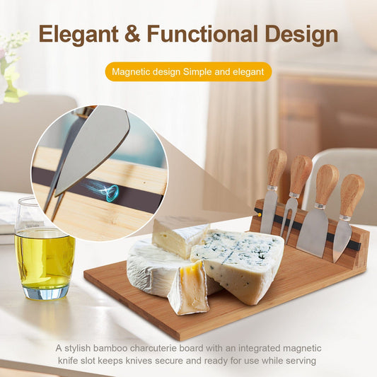 Living Today Bamboo Bamboo Cheese Board and Knife Set