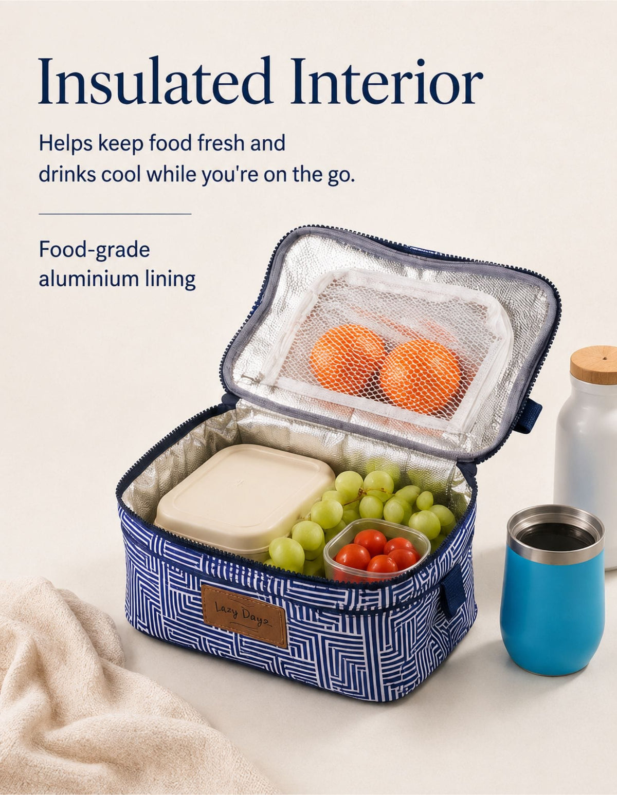 Lazy Dayz Picnic Lazy Dayz Insulated Deluxe Lunch Cooler - Makena