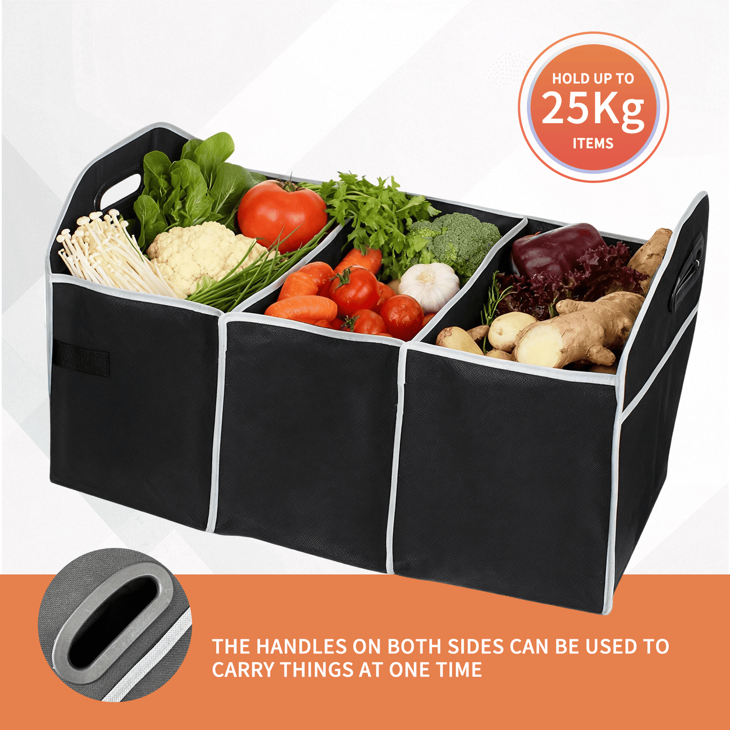 Living Today Gifts and Novelties Collapsible Car Trunk Organiser with Cooler Bag