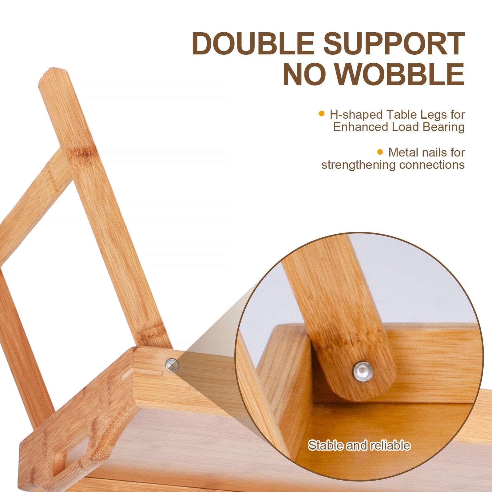 Living Today Homewares Foldable Bamboo Bed Tray / Breakfast Serving Table