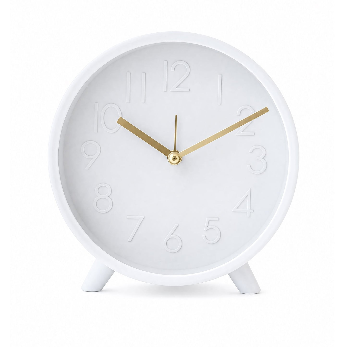 Living Today Clevinger White & Gold Tabletop Alarm Clock | 14.7cm