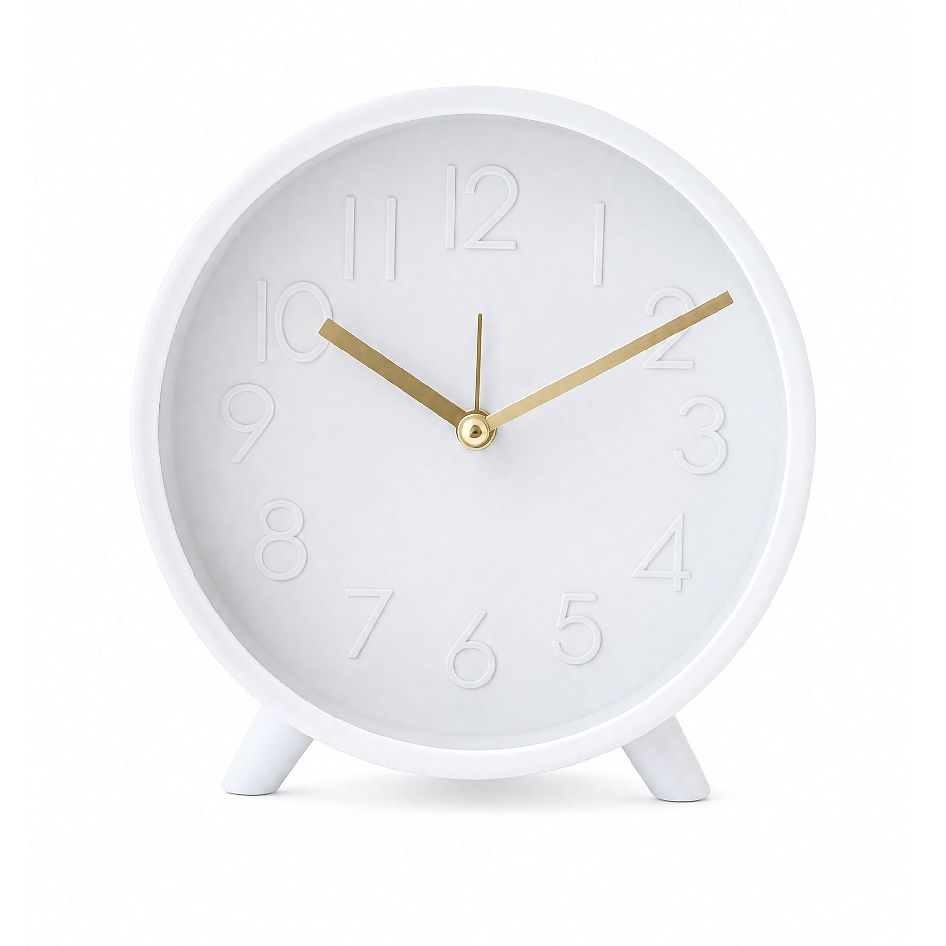 Living Today Clevinger White & Gold Tabletop Alarm Clock | 14.7cm