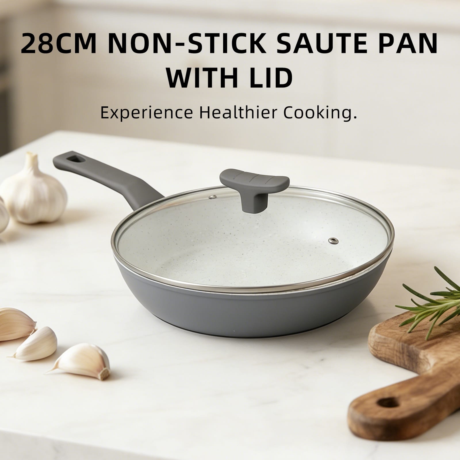Living Today CLEVINGER 28CM NON-STICK SAUTE PAN WITH LID