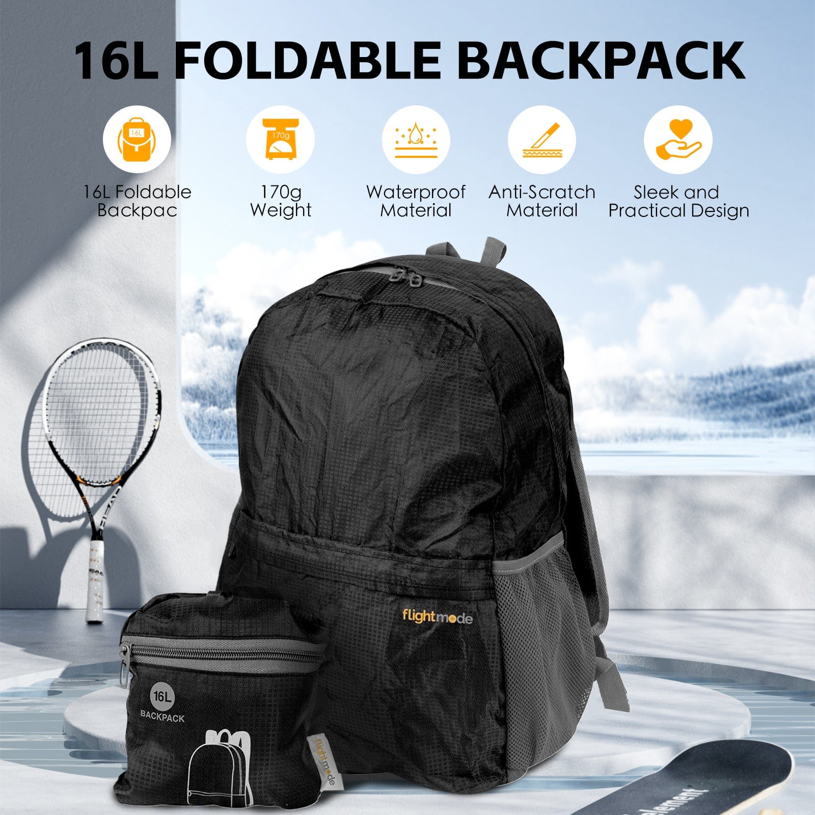 Flightmode 16L Travel Foldable Lightweight Backpack/Daypack
