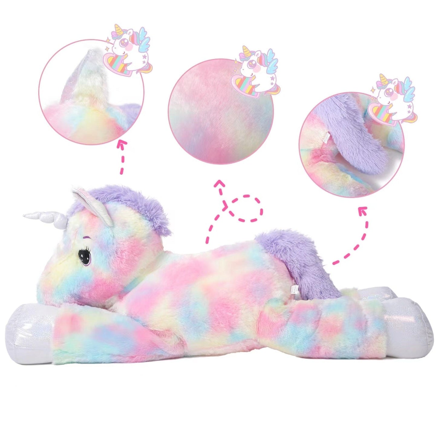 Fandcy Toys & Games 105cm Jumbo Lying Unicorn Soft Plush Toy