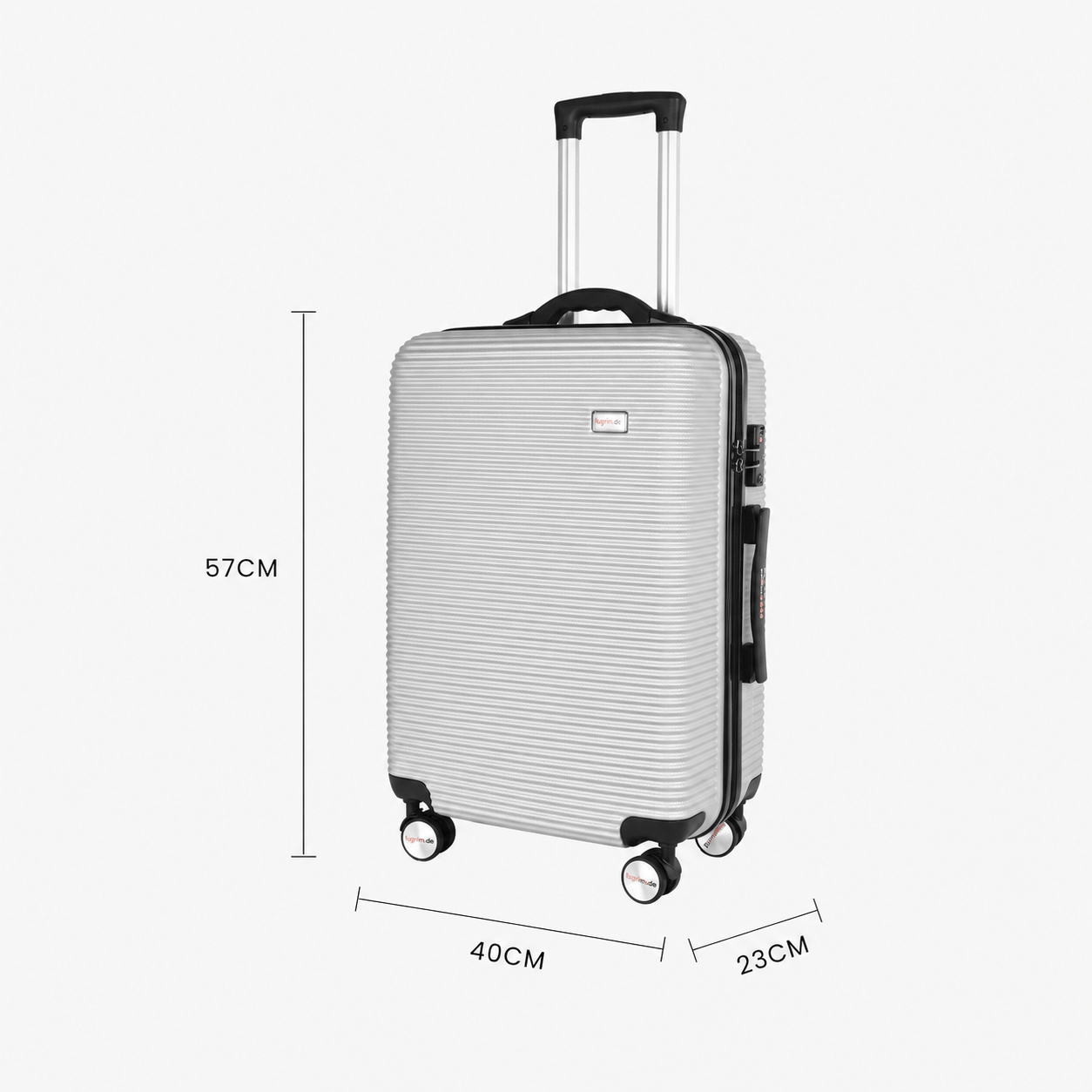 Flightmode 24" Digital Weighing Scale and USB Charging Port Lightweight Luggage Suitcase Silver