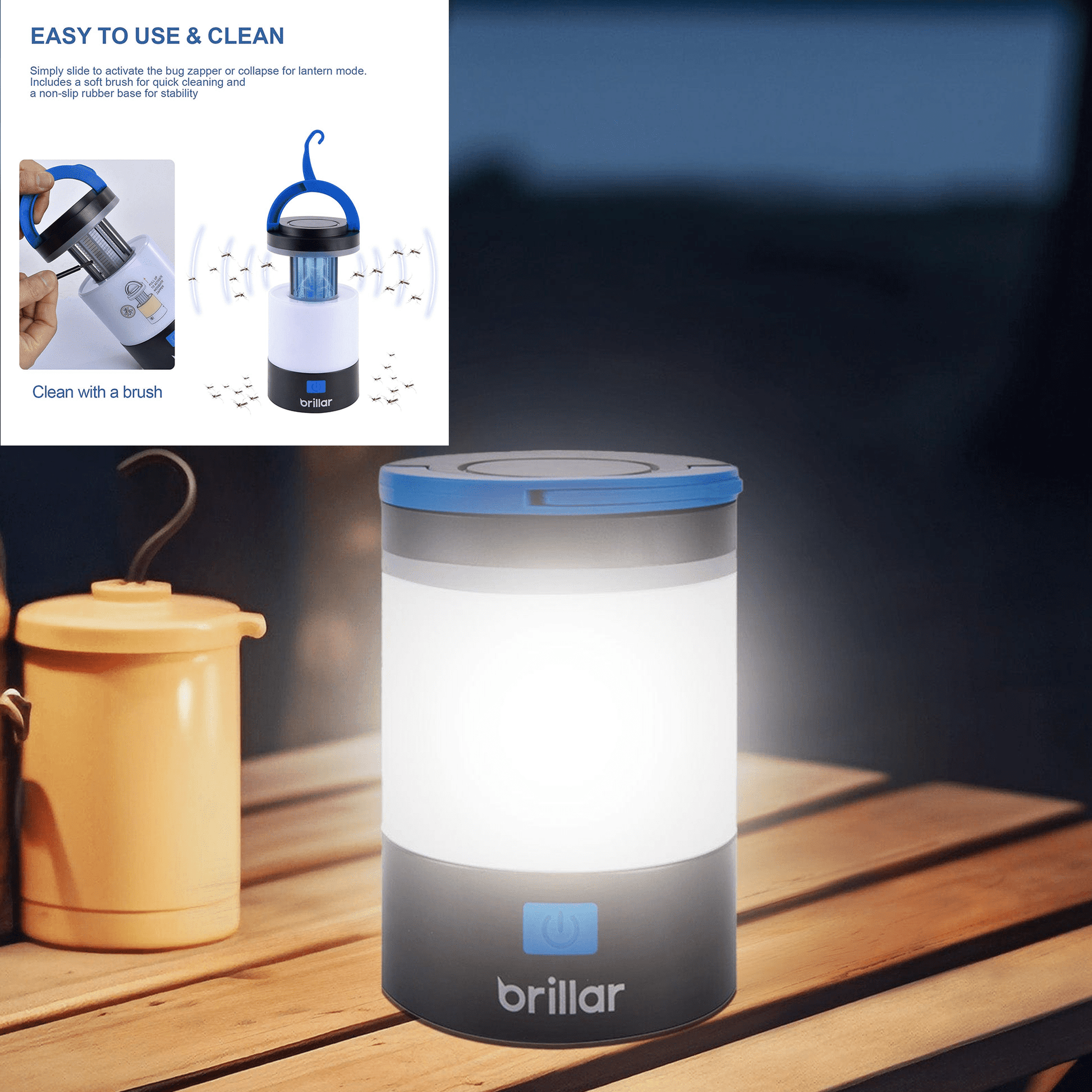 Brillar bug zapper lantern Brillar 3 in 1 Rechargeable Camping Bug Zapper Insect Killer Lantern