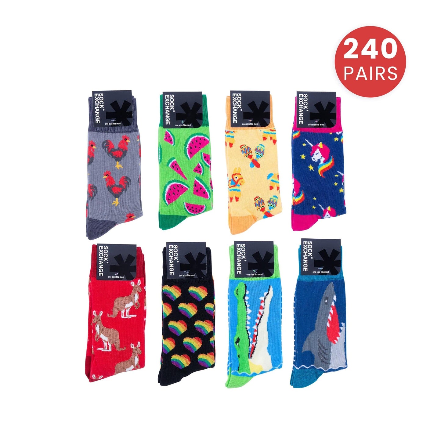 Sock Exchange Socks Wholesale 240 Pairs Novelty Socks