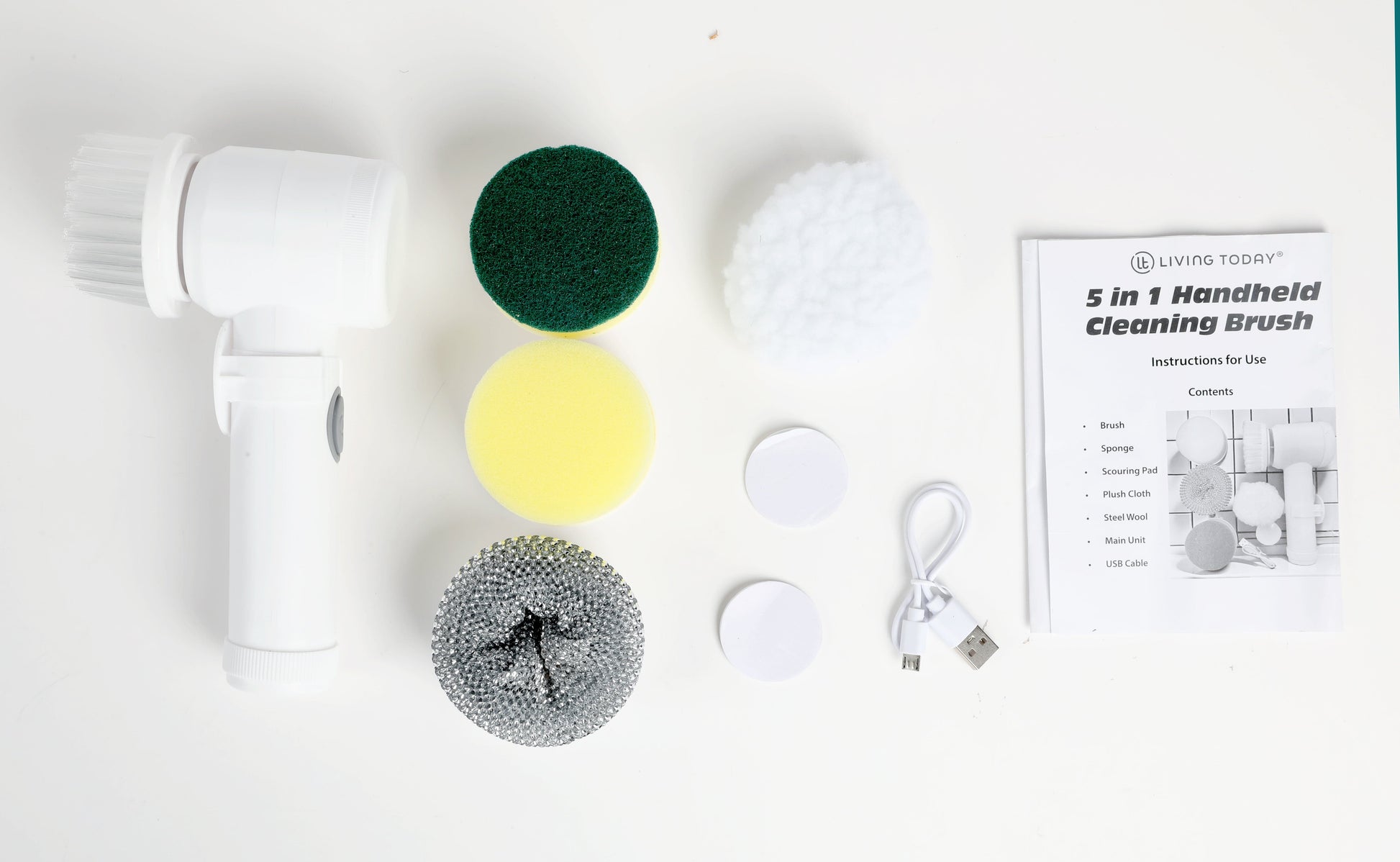Livingtoday Scrub Brushes 5-IN-1 ELECTRIC CLEANING BRUSH