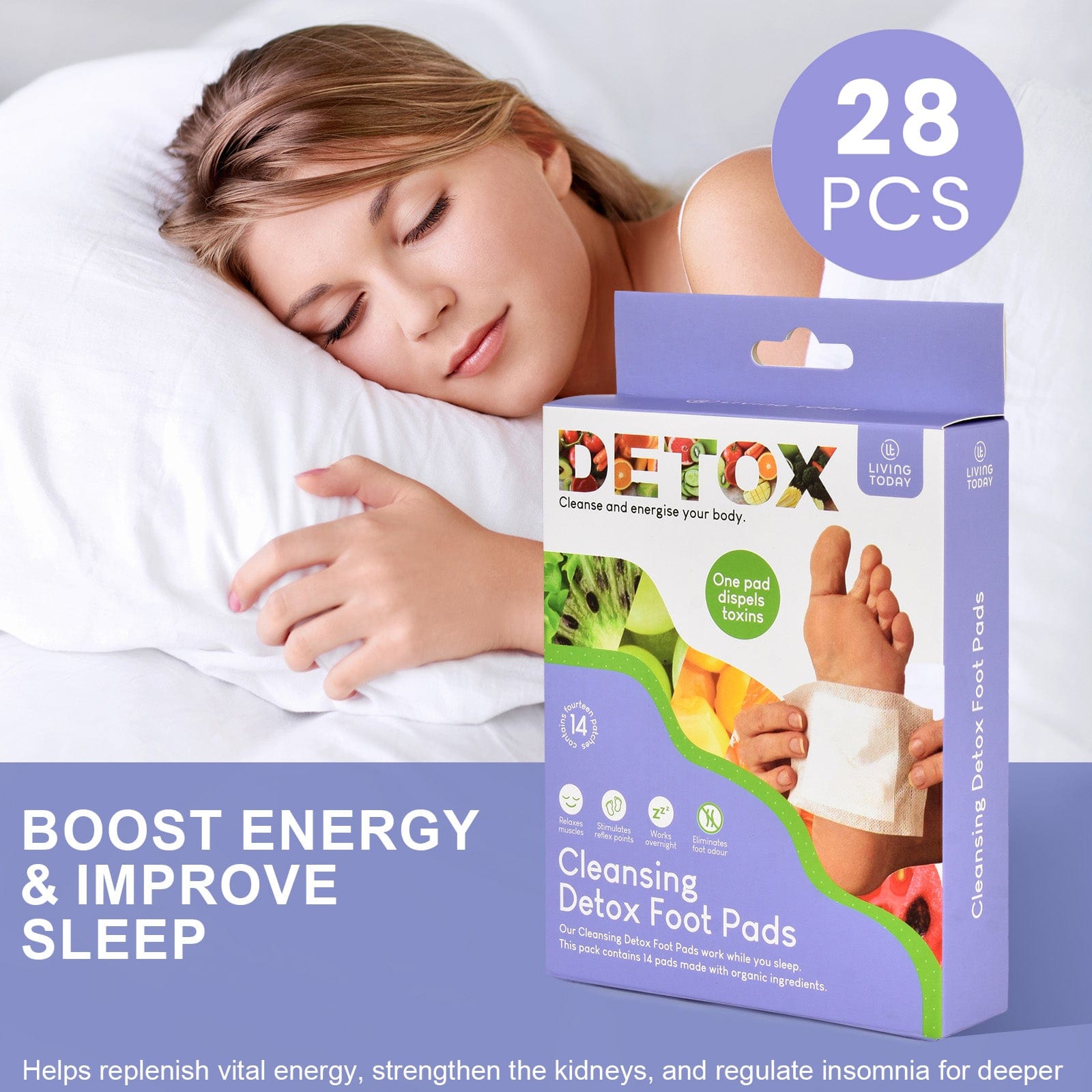 Living Today Homewares 28 Pcs Detox Foot Pads - The Cleansing Detox Foot Pads