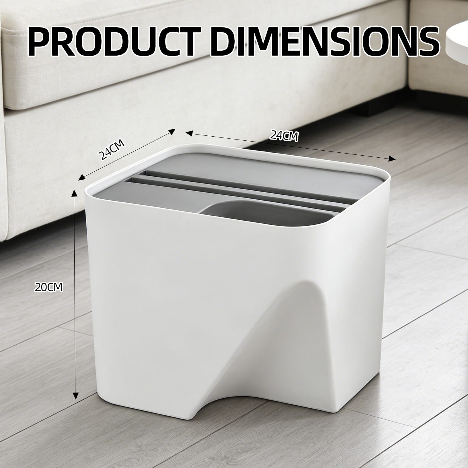 Living Today kitchenware 12L Stackable Plastic Kitchen Trash Bin Household Classification Storage Box