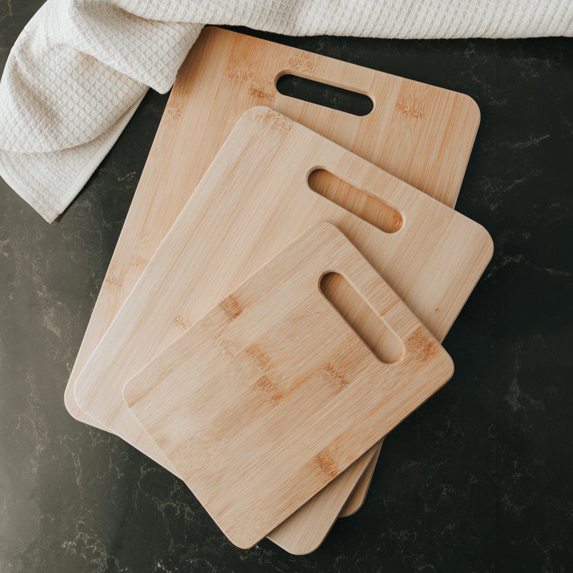 Living Today Kitchen 3 Pack Bamboo Cheese Cutting & Serving Chopping Board Set