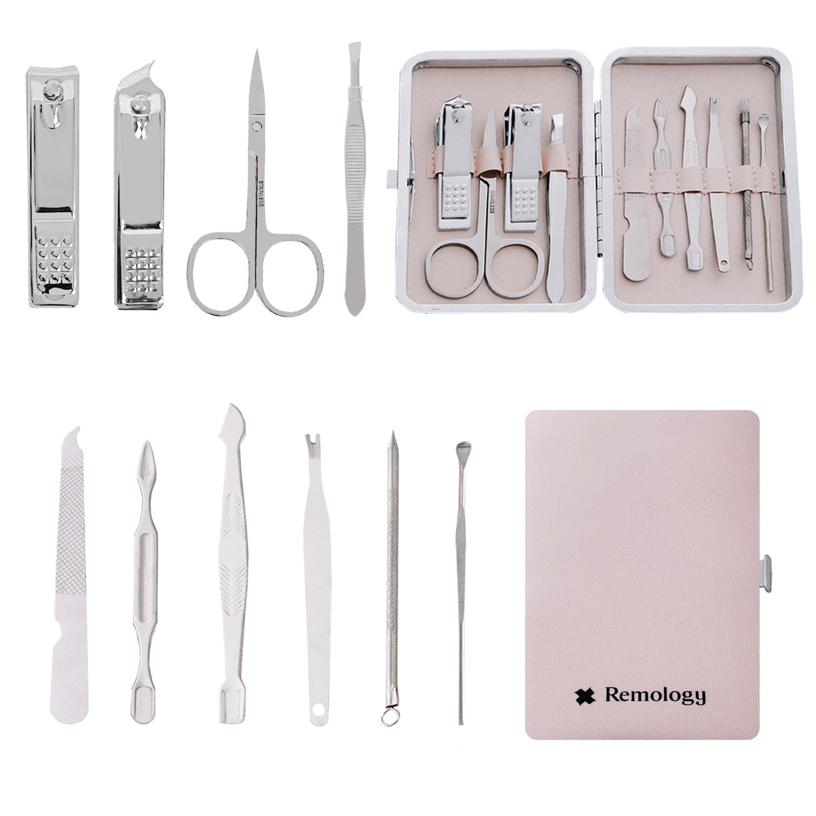 Remology personal care Remology Stainless Steel 10pc Manicure Set Silver