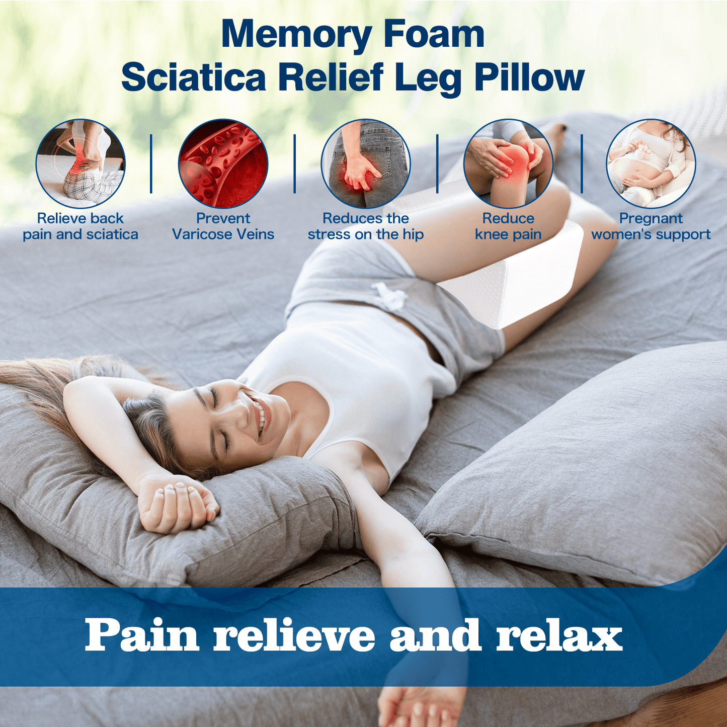 Memory Foam Sciatica Relief Leg Pillow Living Today