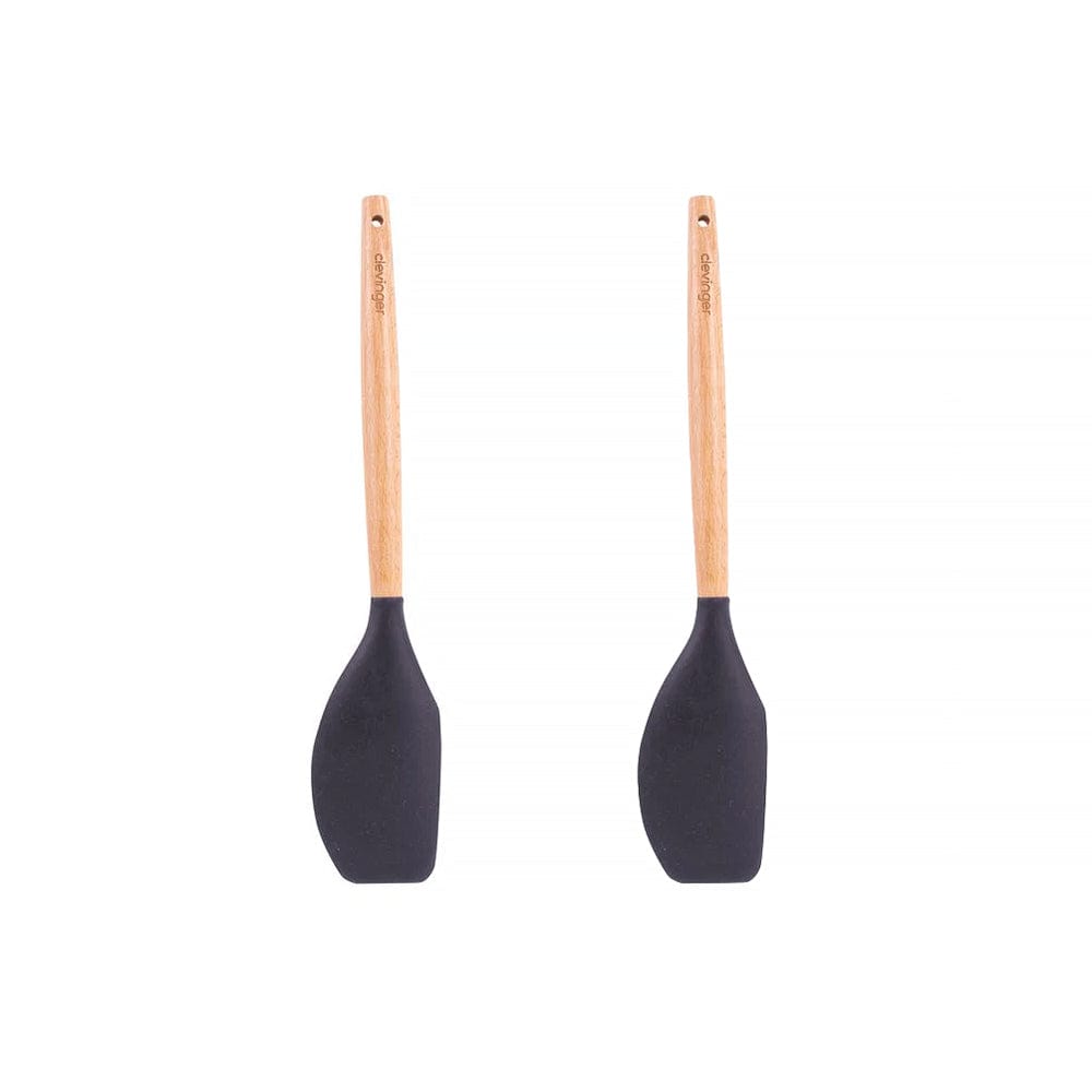 Clevinger cookware 2pcs Beechwood & silicone spatula charcoal